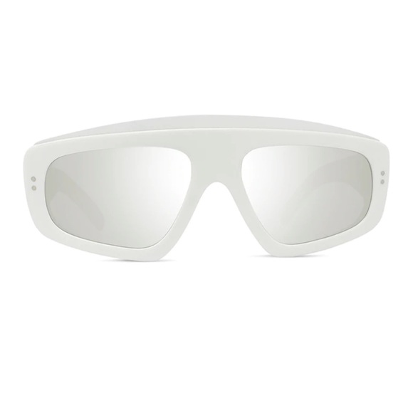 CELINE CL 402251 25C MASK POLARIZED WHITE SUNGLASSES - Picture 2 of 7